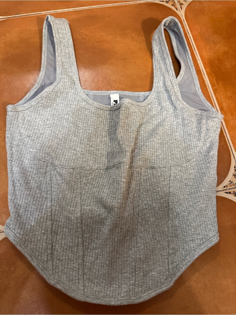 Gray Ribbed Cropped Tank - PINK by Victoria’s Secret